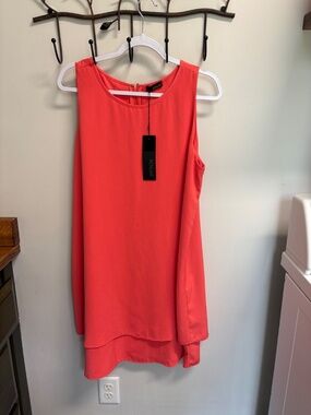 Renuar‎ Woven Shift Dress in Hibiscus Sleeveless Tank Mini Dress Size L